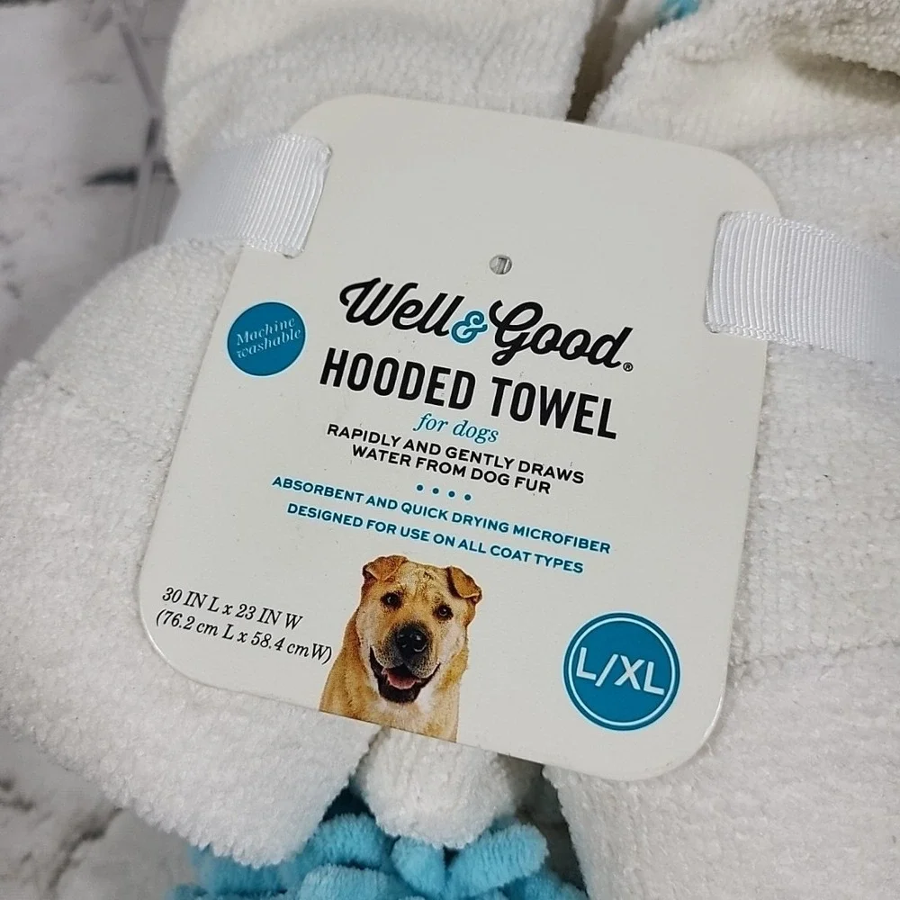 Well‎ Good Hooded Dog Pet Towel Unicorn Size L/XL 30